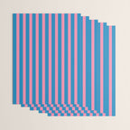 Fun Stripes Pink and Blue Narrow Vertical Retro Contemporary Stripe Pattern Wrapping Paper Gallery Image 3