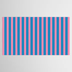 Fun Stripes Pink and Blue Narrow Vertical Retro Contemporary Stripe Pattern Tablecloth Gallery Image 2