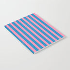 Fun Stripes Pink and Blue Narrow Vertical Retro Contemporary Stripe Pattern Notebook Gallery Image 2