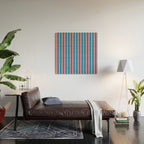 Fun Stripes Pink and Blue Narrow Vertical Retro Contemporary Stripe Pattern Wood Wall Art Gallery Image 2