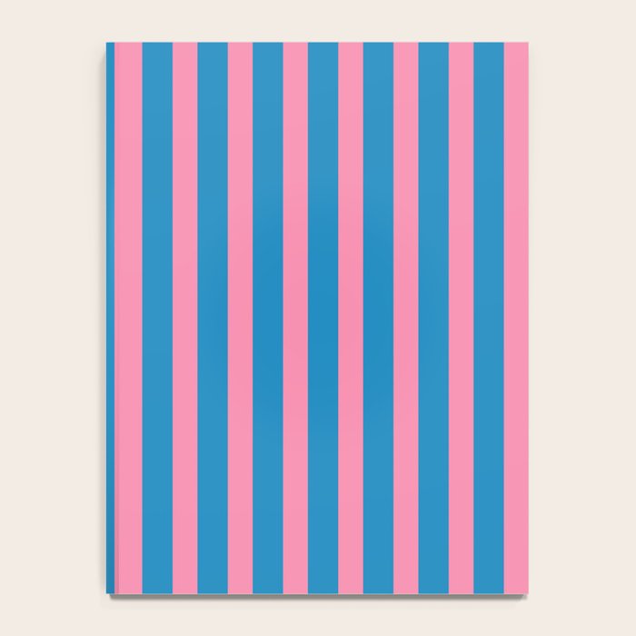 Fun Stripes Pink and Blue Narrow Vertical Retro Contemporary Stripe Pattern Notebook Gallery Image 4