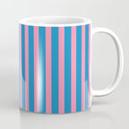 Fun Stripes Pink and Blue Narrow Vertical Retro Contemporary Stripe Pattern Coffee Mug Gallery Image 1
