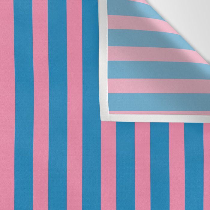 Fun Stripes Pink and Blue Narrow Vertical Retro Contemporary Stripe Pattern Wall Tapestry Gallery Image 3