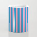 Fun Stripes Pink and Blue Narrow Vertical Retro Contemporary Stripe Pattern Coffee Mug Gallery Image 4