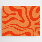 Orange Orange Modern Retro Liquid Swirl Abstract Pattern Jigsaw Puzzle Gallery Image 1