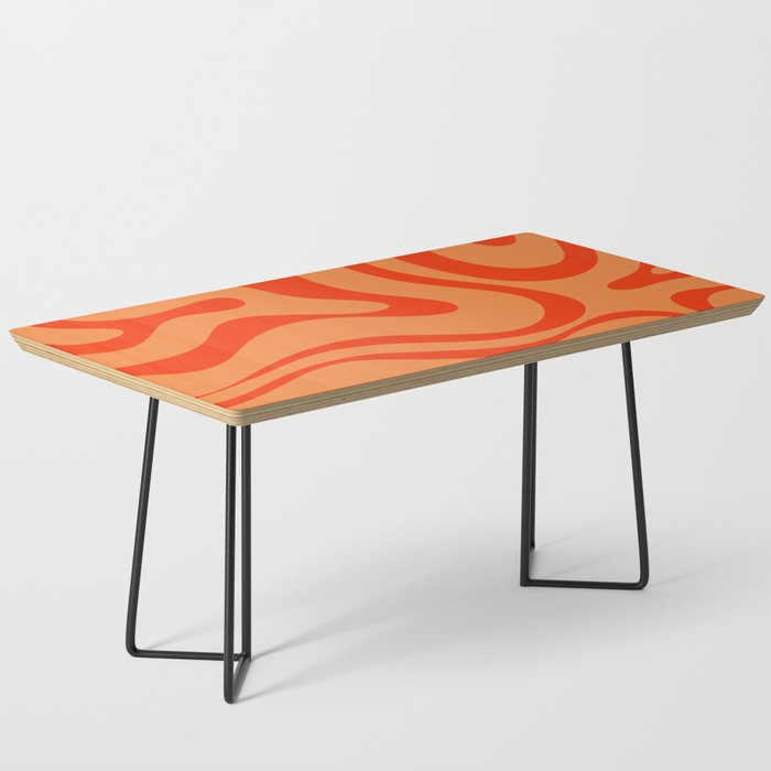 Orange Orange Modern Retro Liquid Swirl Abstract Pattern Coffee Table Gallery Image 1