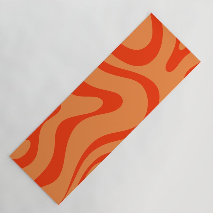 Orange Orange Modern Retro Liquid Swirl Abstract Pattern Yoga Mat Gallery Image 1