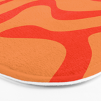 Orange Orange Modern Retro Liquid Swirl Abstract Pattern Bath Mat Gallery Image 3