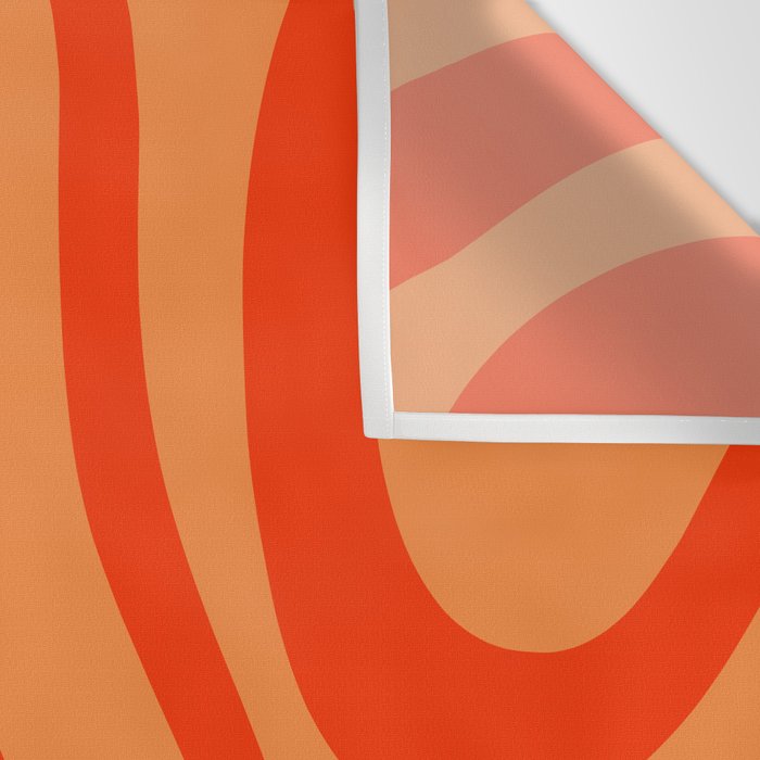 Orange Orange Modern Retro Liquid Swirl Abstract Pattern Wall Tapestry Gallery Image 3