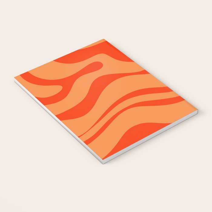 Orange Orange Modern Retro Liquid Swirl Abstract Pattern Notebook Gallery Image 3