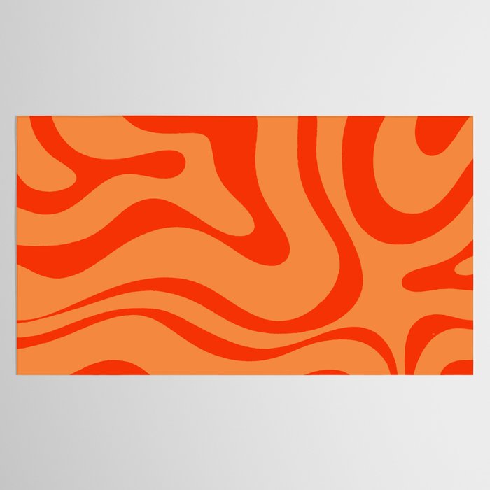 Orange Orange Modern Retro Liquid Swirl Abstract Pattern Tablecloth Gallery Image 2