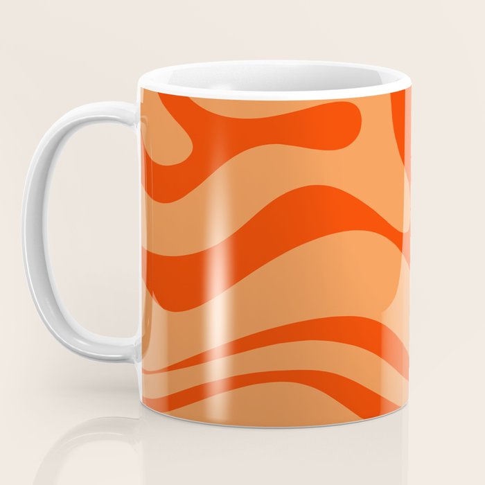 Orange Orange Modern Retro Liquid Swirl Abstract Pattern Coffee Mug Gallery Image 3