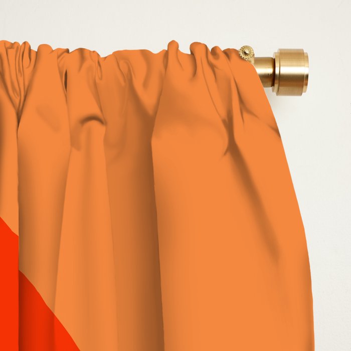 Orange Orange Modern Retro Liquid Swirl Abstract Pattern Window Curtain Gallery Image 2