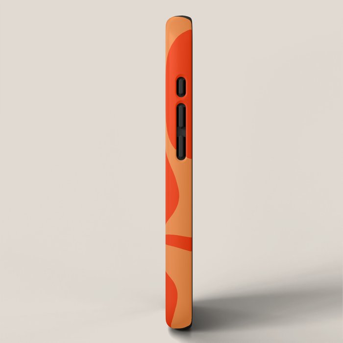 Orange Orange Modern Retro Liquid Swirl Abstract Pattern iPhone Case Gallery Image 2