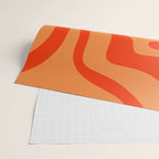 Orange Orange Modern Retro Liquid Swirl Abstract Pattern Wrapping Paper Gallery Image 2