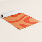 Orange Orange Modern Retro Liquid Swirl Abstract Pattern Yoga Mat Gallery Image 2