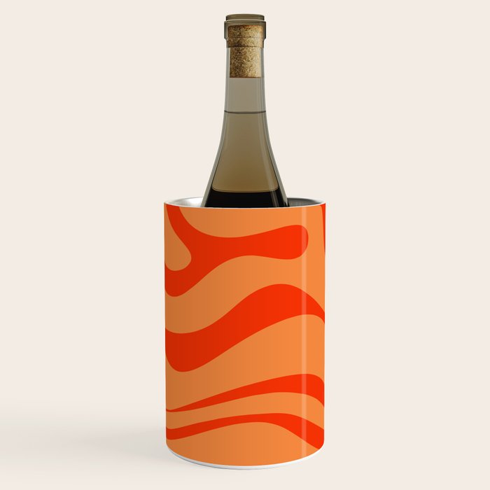 Orange Orange Modern Retro Liquid Swirl Abstract Pattern Wine Chiller Gallery Image 2