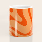 Orange Orange Modern Retro Liquid Swirl Abstract Pattern Coffee Mug Gallery Image 4