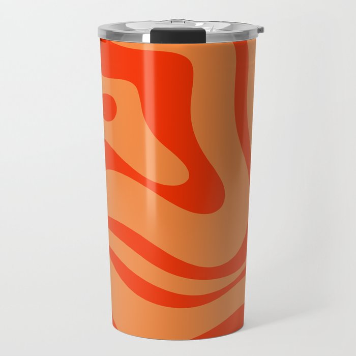 Orange Orange Modern Retro Liquid Swirl Abstract Pattern Travel Mug Gallery Image 1