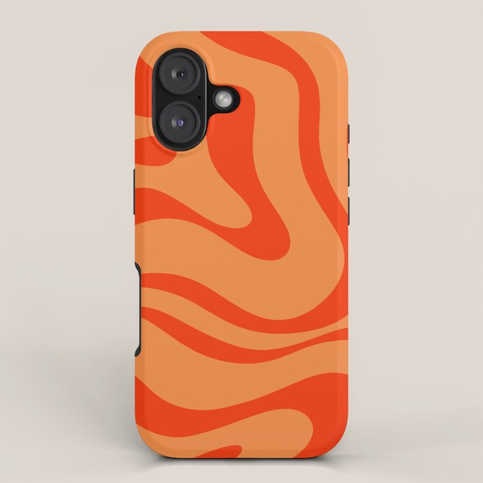 Orange Orange Modern Retro Liquid Swirl Abstract Pattern iPhone Case Gallery Image 1
