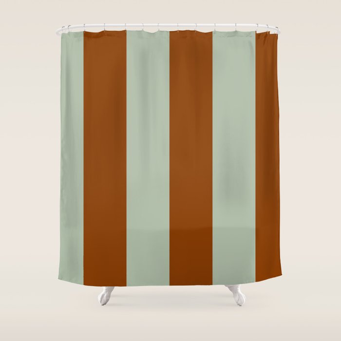 Crystal and Tobacco Stripes Shower Curtain Gallery Image 1
