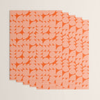 Mid Century Modern Geometric Textured Shapes Orange And White Wrapping Paper Gallery Image 3