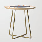 Mid Century Modern Geometric 162 Sun Rainbow abstract in Navy Blue Orange Side Table Gallery Image 1