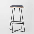 Mid Century Modern Geometric 162 Sun Rainbow abstract in Navy Blue Orange Stool Gallery Image 1