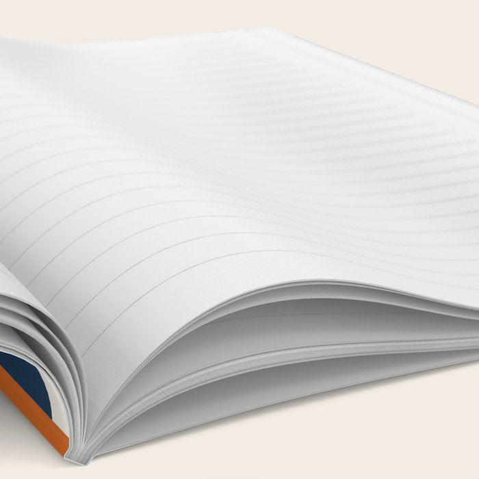 Mid Century Modern Geometric 162 Sun Rainbow abstract in Navy Blue Orange Notebook Gallery Image 2