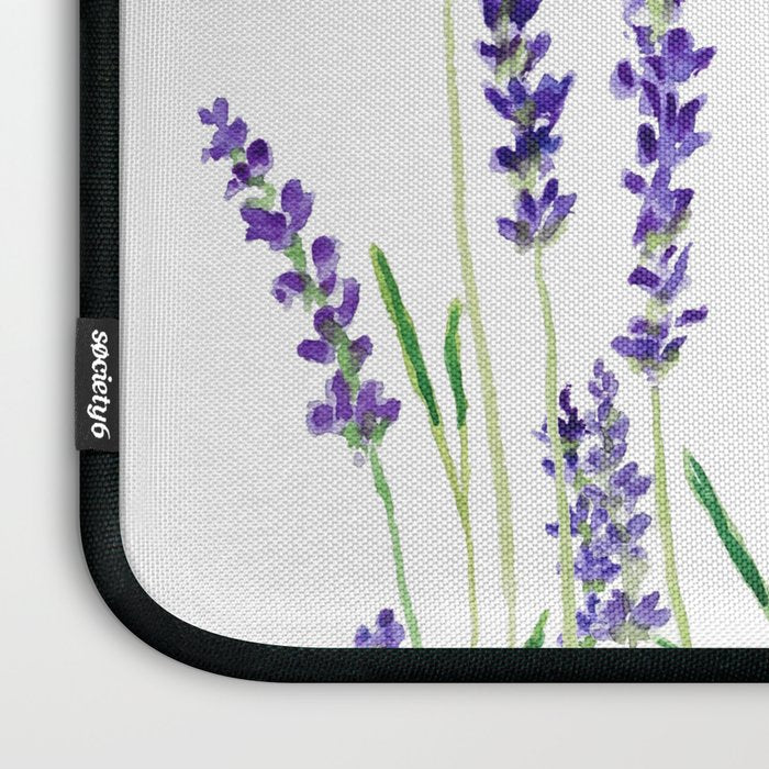 lavender watercolor horizontal Laptop Sleeve Gallery Image 3