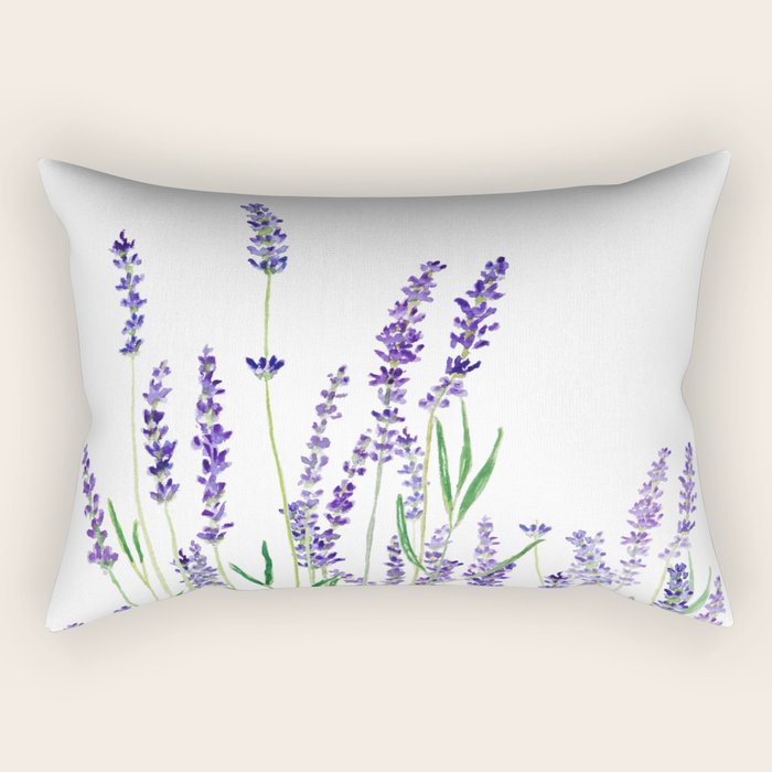 lavender watercolor horizontal Rectangular Pillow Gallery Image 2