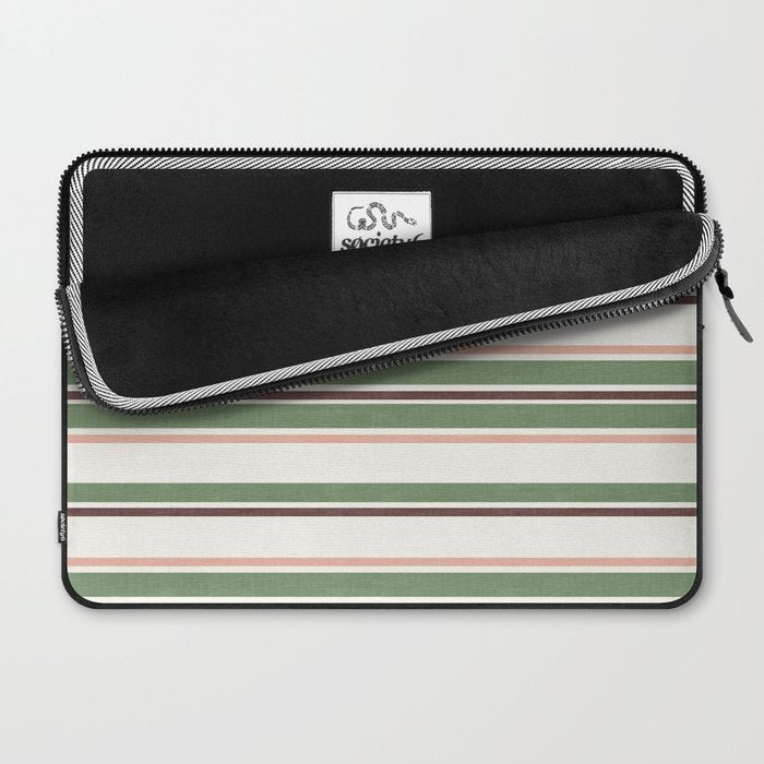 Daybed Stripe Ivory Green Multi Laptop Sleeve Gallery Image 2
