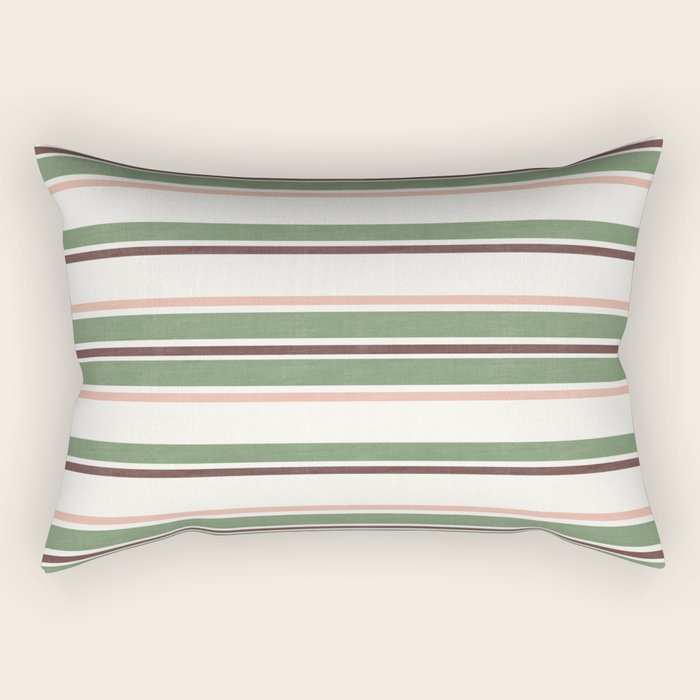 Daybed Stripe Ivory Green Multi Rectangular Pillow Gallery Image 2