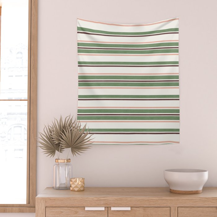Daybed Stripe Ivory Green Multi Wall Tapestry Gallery Image 2