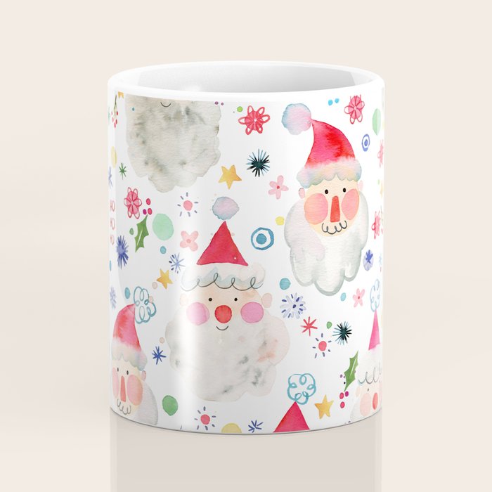 Holiday 2025 Santa claus Happy cute portrait Multicolored Christmas Coffee Mug Gallery Image 4