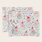 Holiday 2025 Santa claus Happy cute portrait Multicolored Christmas Placemat Gallery Image 1