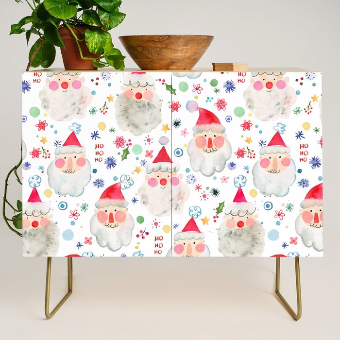 Holiday 2025 Santa claus Happy cute portrait Multicolored Christmas Credenza Gallery Image 1