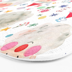 Holiday 2025 Santa claus Happy cute portrait Multicolored Christmas Bath Mat Gallery Image 3