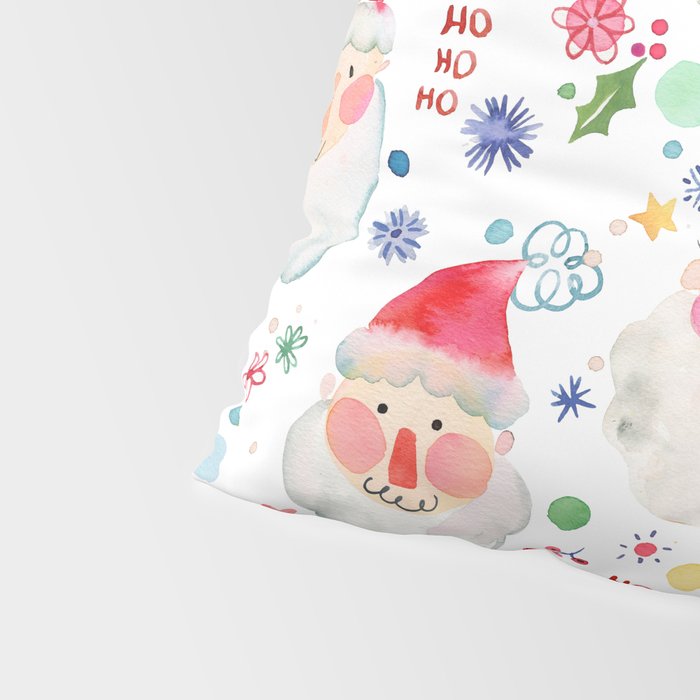 Holiday 2025 Santa claus Happy cute portrait Multicolored Christmas Pillow Sham Gallery Image 4