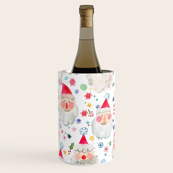 Holiday 2025 Santa claus Happy cute portrait Multicolored Christmas Wine Chiller Gallery Image 3