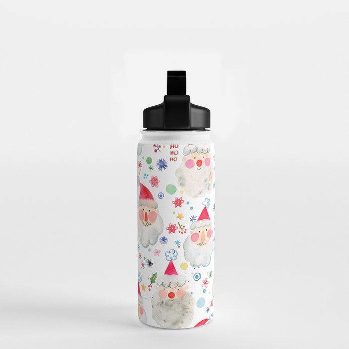 Holiday 2025 Santa claus Happy cute portrait Multicolored Christmas Water Bottle Gallery Image 2