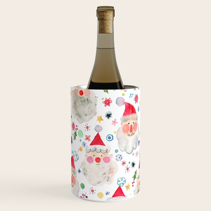 Holiday 2025 Santa claus Happy cute portrait Multicolored Christmas Wine Chiller Gallery Image 1
