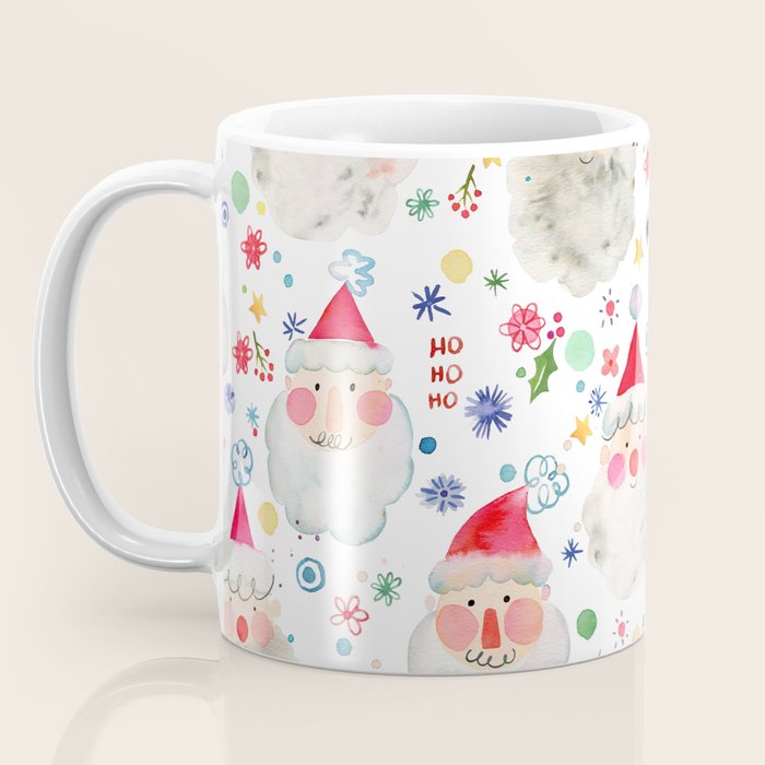 Holiday 2025 Santa claus Happy cute portrait Multicolored Christmas Coffee Mug Gallery Image 3