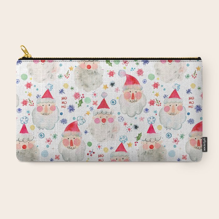 Holiday 2025 Santa claus Happy cute portrait Multicolored Christmas Carry All Pouch Gallery Image 2