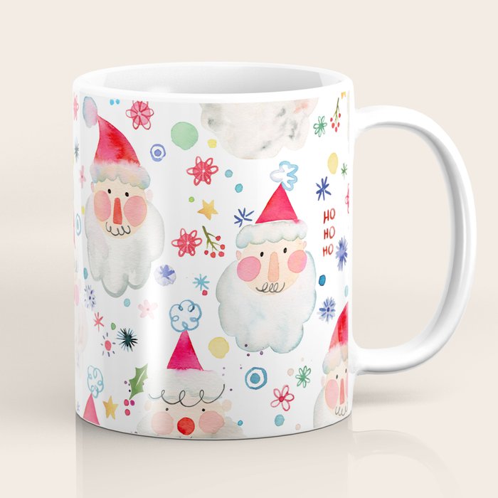 Holiday 2025 Santa claus Happy cute portrait Multicolored Christmas Coffee Mug Gallery Image 1
