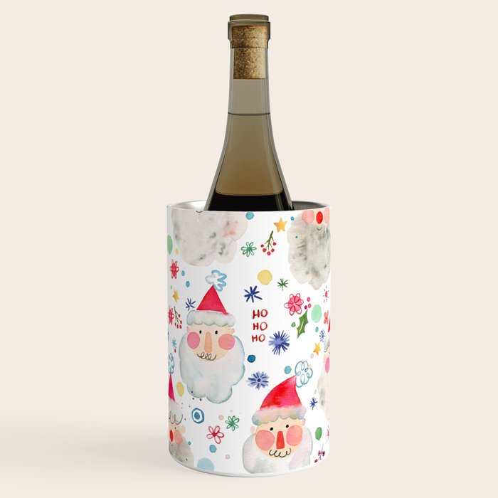 Holiday 2025 Santa claus Happy cute portrait Multicolored Christmas Wine Chiller Gallery Image 2
