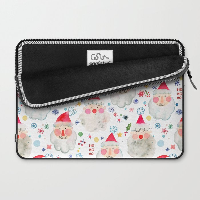 Holiday 2025 Santa claus Happy cute portrait Multicolored Christmas Laptop Sleeve Gallery Image 2