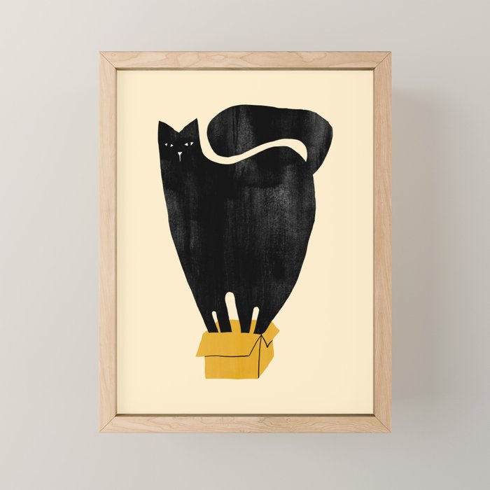 Cat in a box Mini Art Print Gallery Image 1