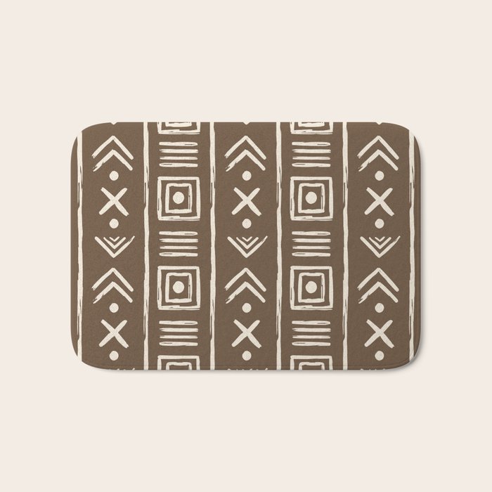 Tribal Coffee Liqueur Pattern Bath Mat Gallery Image 1