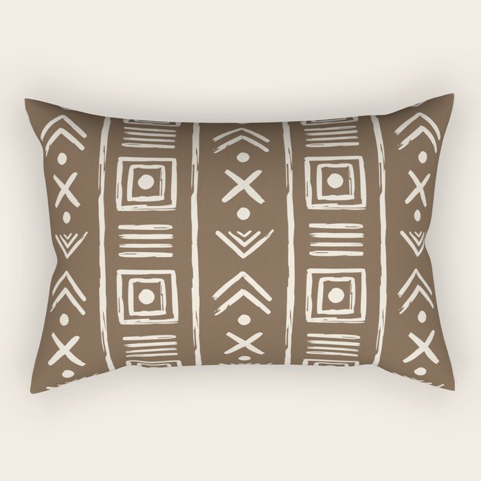 Tribal Coffee Liqueur Pattern Rectangular Pillow Gallery Image 2